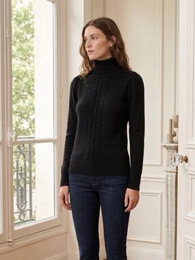 Diane Von Furstenberg DVF Sanya Wool Turtleneck Sweater Black size S